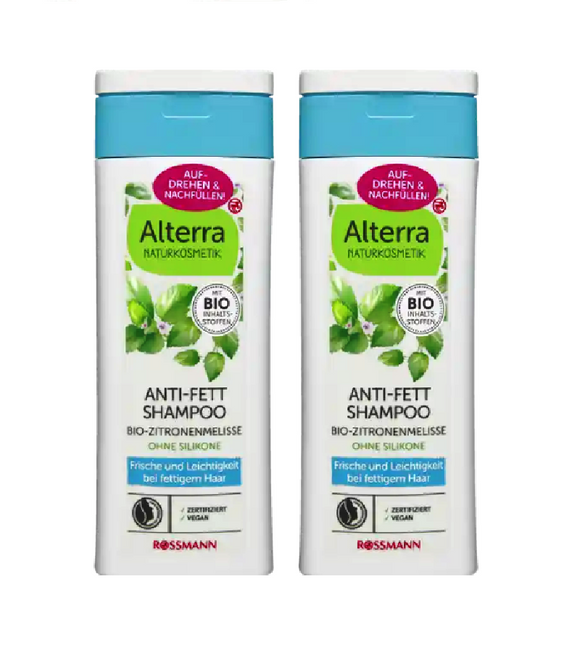 2xPack Alterra Organic Lemon Anti-Fat Shampoo - 400 ml