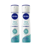 2xPack Nivea Dry Active  Antiperspirant Spray - 300 ml
