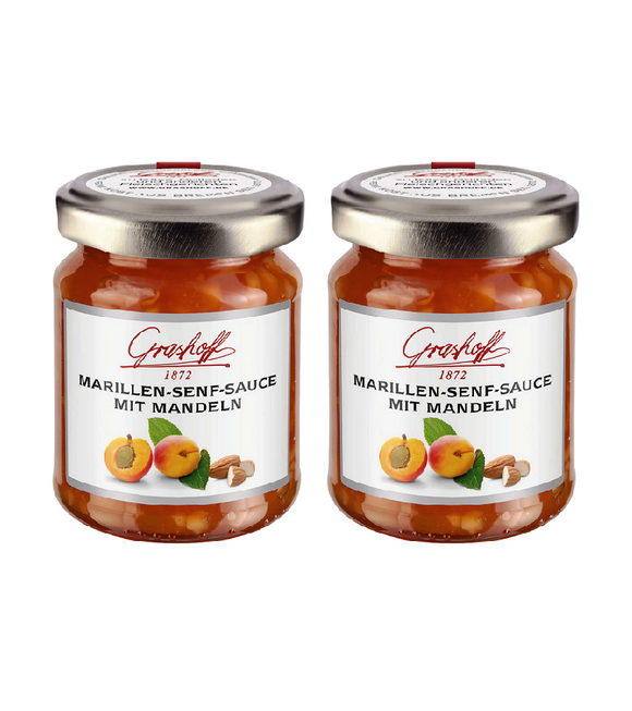 2xPack Grashoff Apricot Mustard Sauce with Almonds - 250 ml