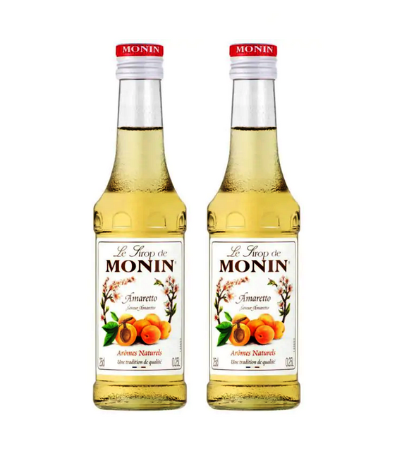 2xPack AMARETTO Aroma Coffee Flavor Syrup from Monin - 500 ml