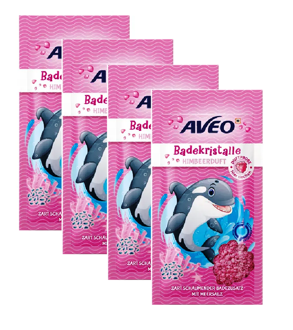 4xPack AVEO Kids Bath Crystals Strawberry Scent - 240 g