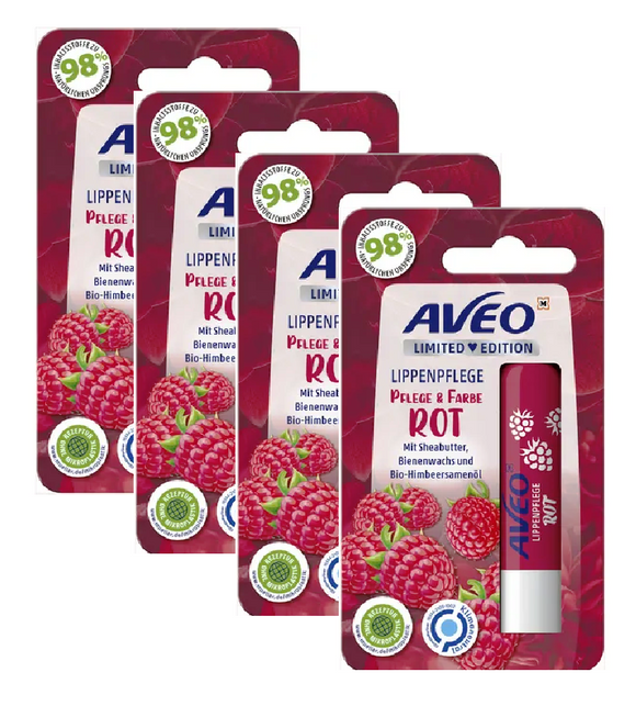 4xPack AVEO Color Red Lip Care Balm - 19.2 g