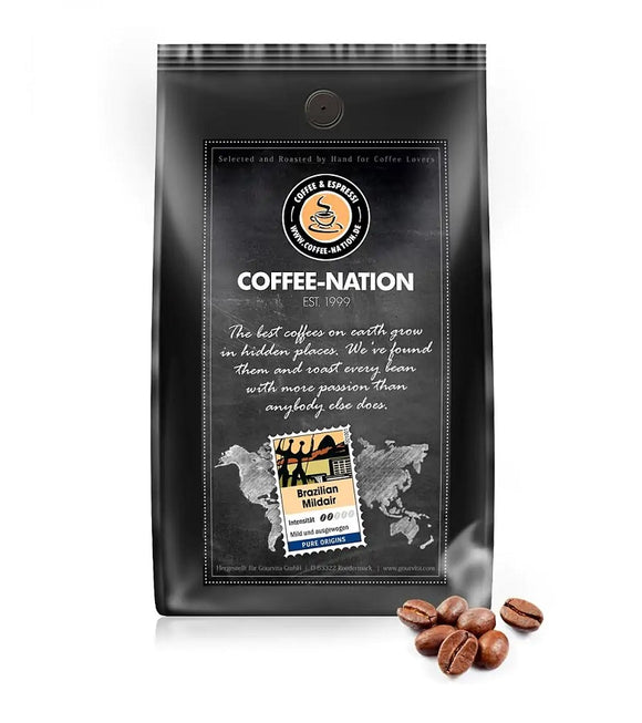 Coffee-Nation BRAZILIAN MILDAIR - Coffee Beans or Ground - 500 to 1000 g