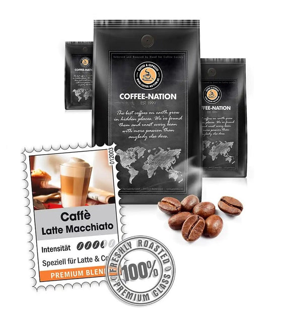 Coffee-Nation CAFFÈ LATTE MACCHIATO - Coffee Beans or Ground - 500 to 1000 g