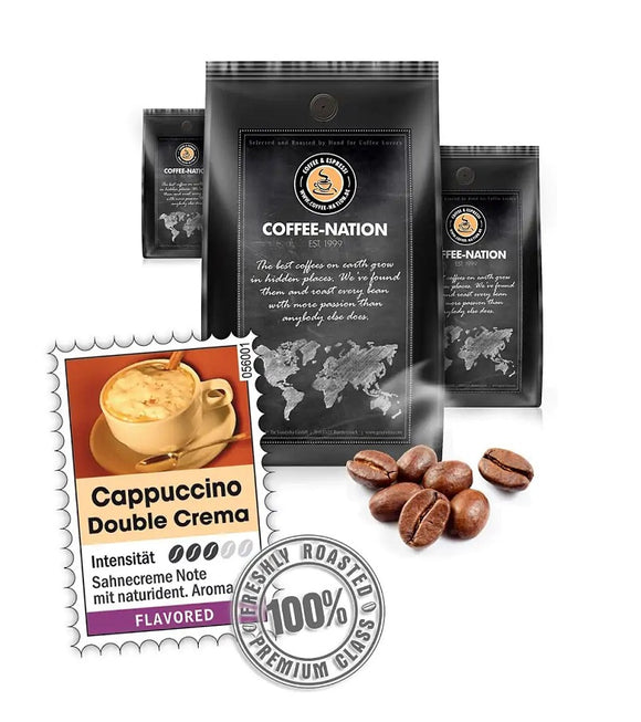 Coffee-Nation CAPPUCCINO CREMA - Coffee Beans or Ground - 500 to 1000 g