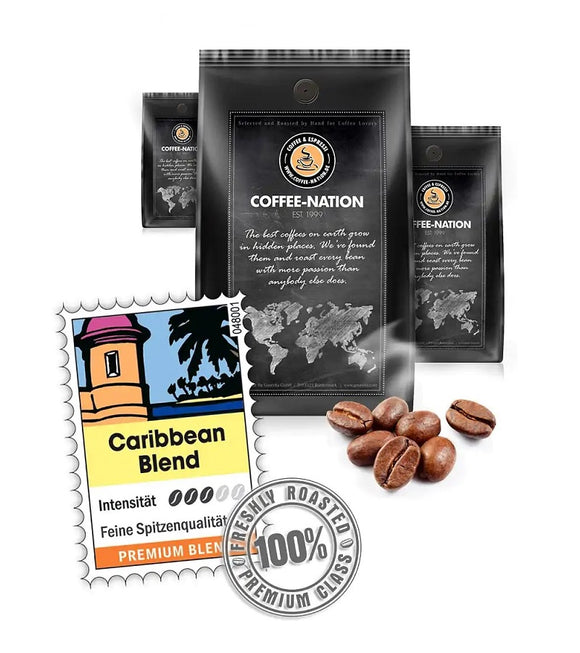 Coffee-Nation CARIBBEAN BLEND - Coffee Beans or Ground - 500 to 1000 g