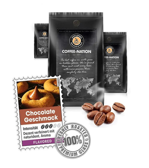 Coffee-Nation CHOCOLATE FLAVOR - Coffee Beans or Ground - 500 to 1000 g