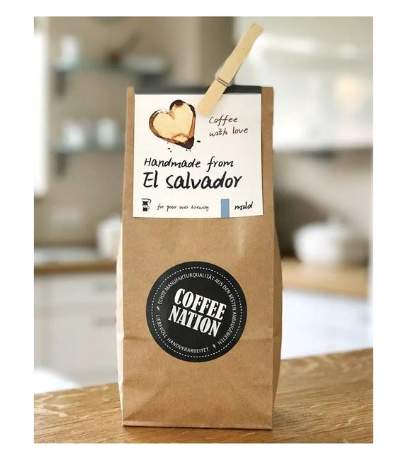 Coffee-Nation COFFEE WITH LOVE Handmade from El Salvador - 500g Whole Beans