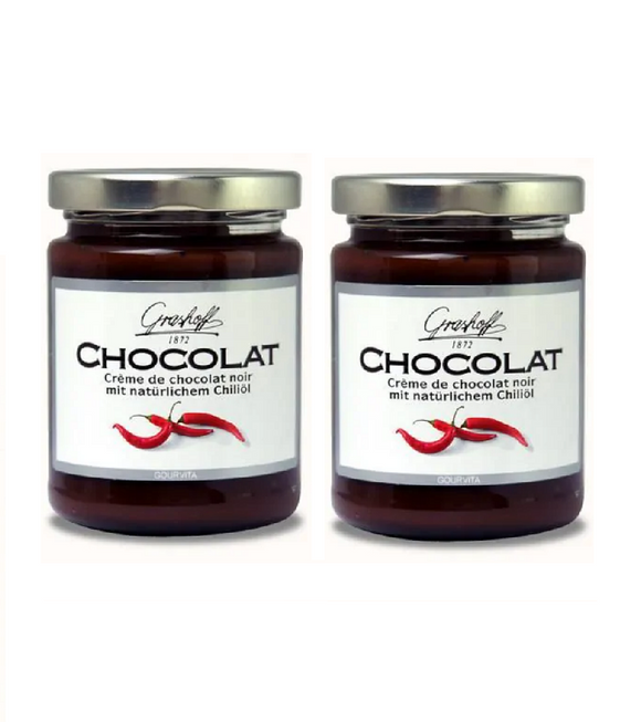 2xPack Grashoff Dark Chocolate with Chilli Extract Spread - 500 g