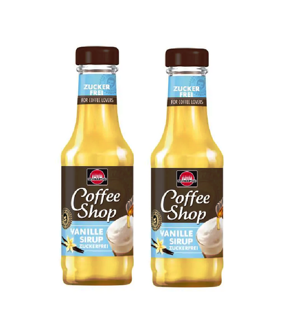 2xPack Schwartau Coffee Shop Vanilla Flavor Sugar-Free Coffee Syrup - 400 ml