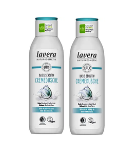 2xPack Lavera Bio Aloe Vera & Almond Oil Basic Sensitive Shower Cream - 500 ml