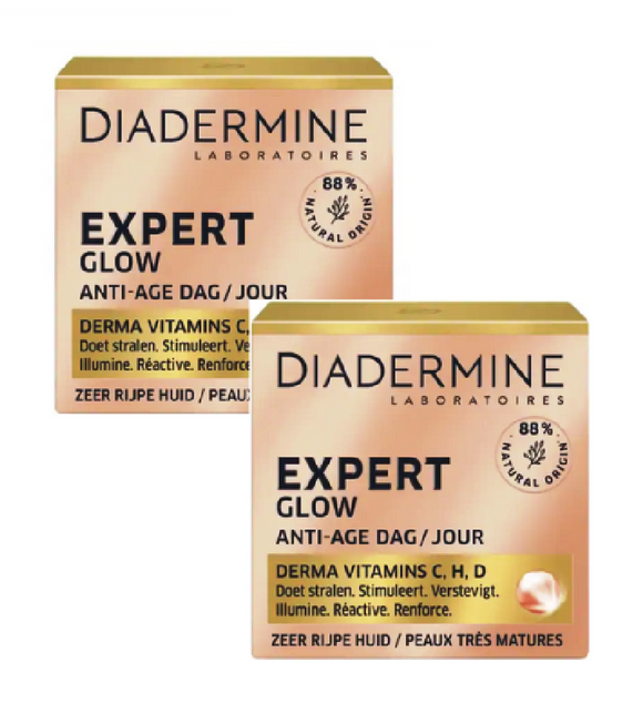 2xPack Diadermine Expert Active Glow Anti-Aging-Day Creams - 100 ml