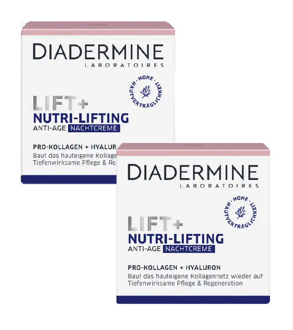 2xPacks Diadermine LIFT+ Nutritive Anti-Age Night Cream - 100 ml