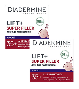 2xPack Diadermine Lift + Super Filler Hyaluronic Anti-Age Night Cream - 100 ml