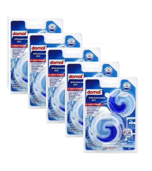5xPack Domol Dishwasher Deodorant Pure Freshness - 500 ml