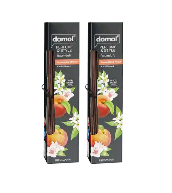 2xPack Domol Orange Blossom & Peach Room Fragrance Refill Pack - 180 ml