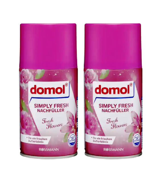 2xPack Domol Simply Fresh Air Freshners Refill - Fresh Flowers