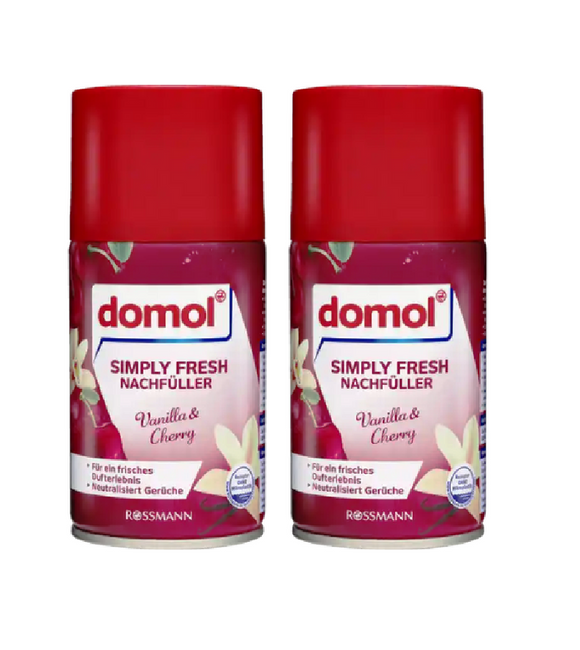 2xPack Domol Simply Fresh Air Freshners Refill - Vanilla & Cherry