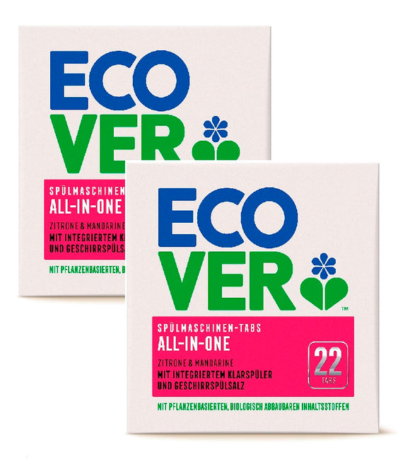 2xPack Ecover ALL-IN-ONE DISHWASHER TABS - 44 Pcs