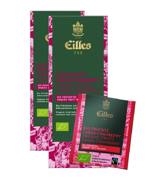 2xPack Eilles Tea Deluxe Organic & Fair Trade Cassis-Cranberry Economy Pack - 50 Pcs