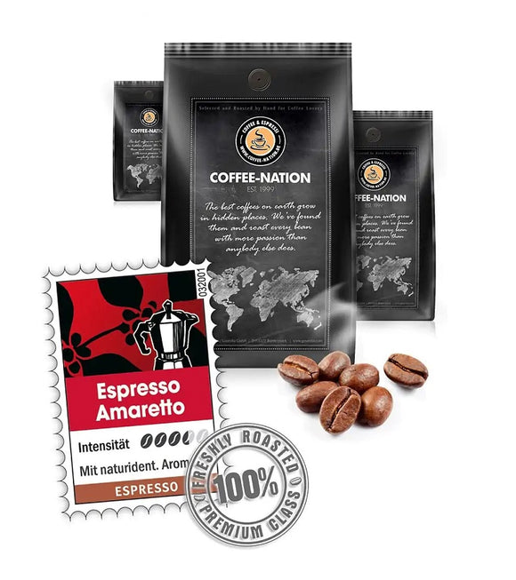Coffee-Nation ESPRESSO AMARETTO - Coffee Beans or Ground - 500 to 1000 g