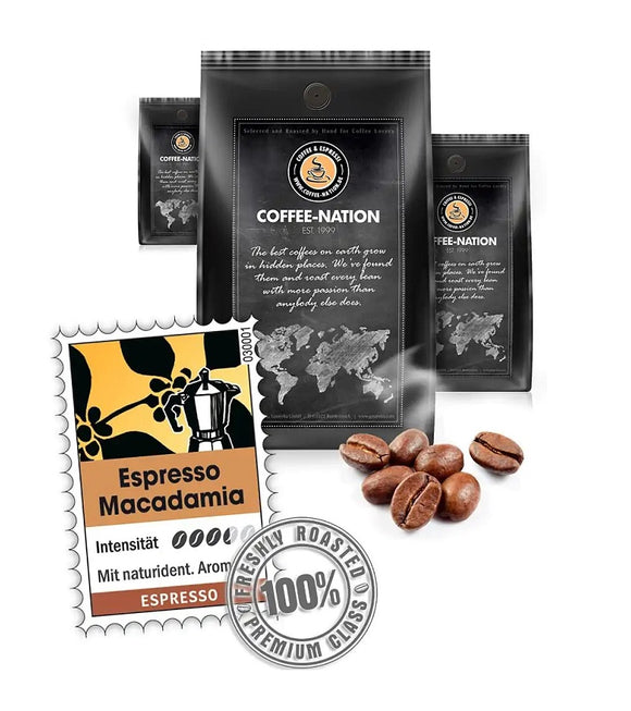 Coffee-Nation ESPRESSO MACADAMIA - Coffee Beans or Ground - 500 to 1000 g