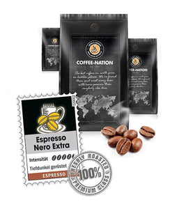 Coffee-Nation ESPRESSO NERO EXTRA - Coffee Beans or Ground - 500 to 1000 g
