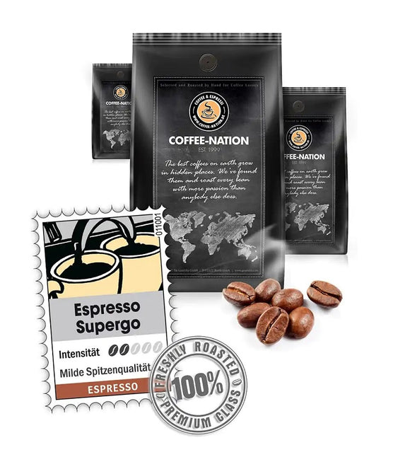 Coffee-Nation ESPRESSO SUPERGO - Coffee Beans or Ground - 500 to 1000 g
