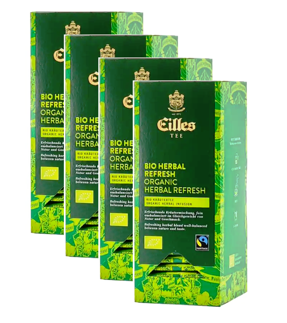 4xPack Eilles Tea BIO & FAIRTRADE HERBAL REFRESH Tea Bags - 100 Bags
