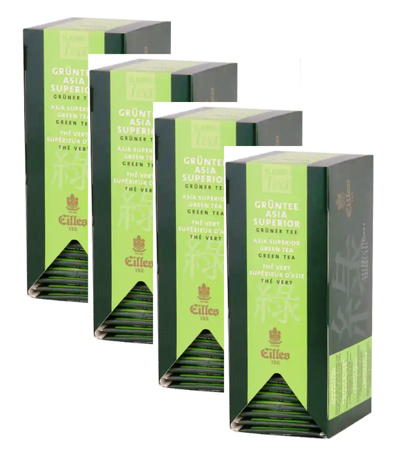 4xPack Eilles Tea GREEN TEA ASIA SUPERIOR Economy Pack Tea Bags - 100 Bags