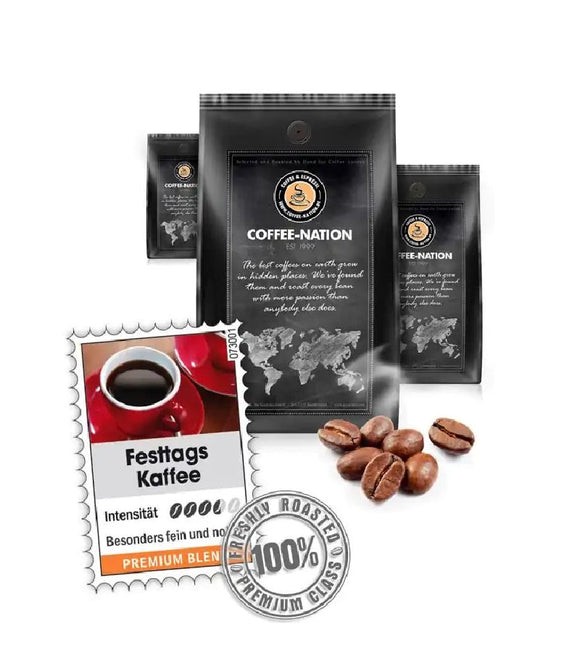 Coffee-Nation HOLIDAY COFFEE - Coffee Beans or Ground - 500 to 1000 g