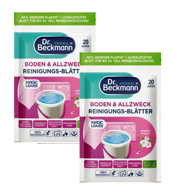 2xPack Dr. Beckmann Floor and All-purpose Cleaning Sheets Spring - 40 Pcs