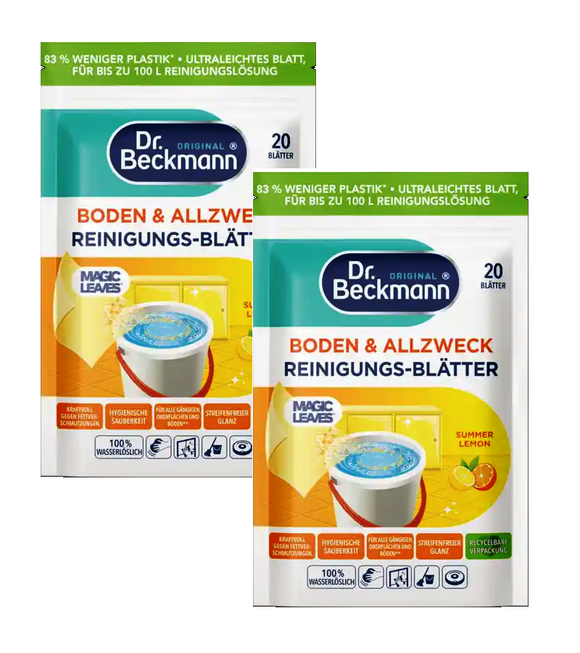 2xPack Dr. Beckmann Floor and All-purpose Cleaning Sheets Summer - 40 Pcs