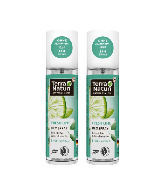 2xPack Terra Naturi  Fresh Lime Deodorant Spray - 150 ml