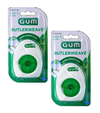 2xPack GUM® BUTLERWEAVE® Woven Silk Waxed Dental Floss, Mint - 110 m