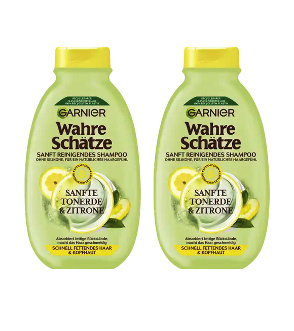2xPack Garnier Gently Cleansing Shampoo Gentle Clay & Lemon - 500 ml