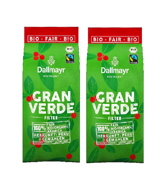 2xPack Dallmayr Gran Verde Organic Ground Coffee - 440 g
