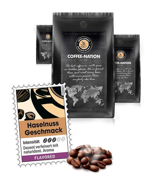 Coffee-Nation HAZELNUT - Coffee Beans or Ground - 500 to 1000 g