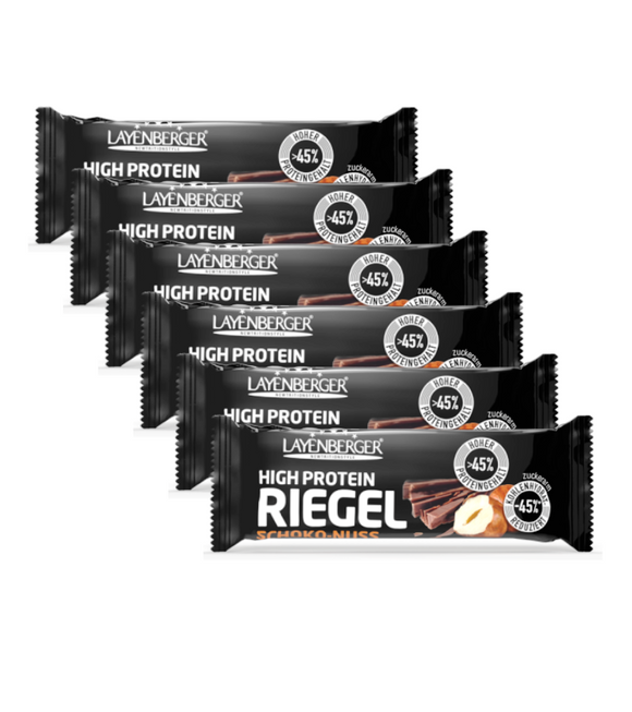 6 Pieces Layenberger HIGH PROTEIN BARS Chocolate Nut - 210 g