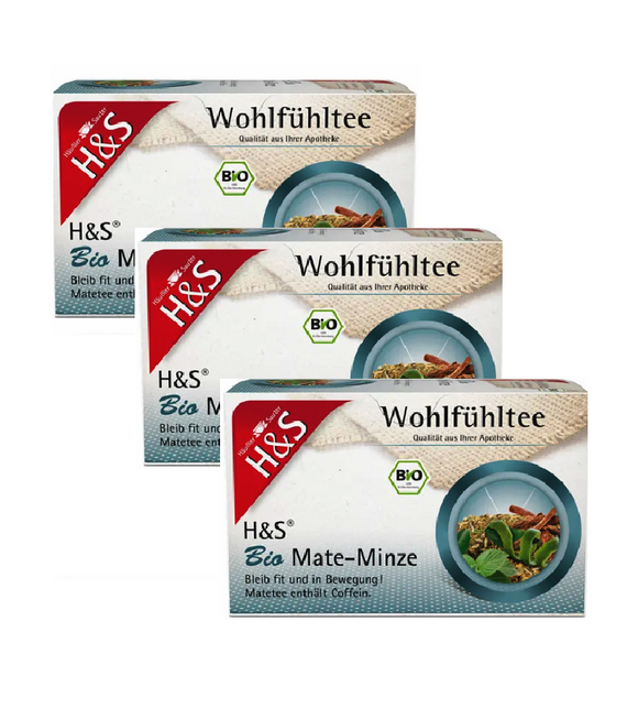 3xPack H&S Feel-good Organic Mate Mint Herbal Tea - 108 g