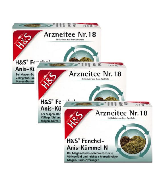 3xPack H&S Fennel-Anise-Caraway N Herbal Tea No. 18 -  120 g