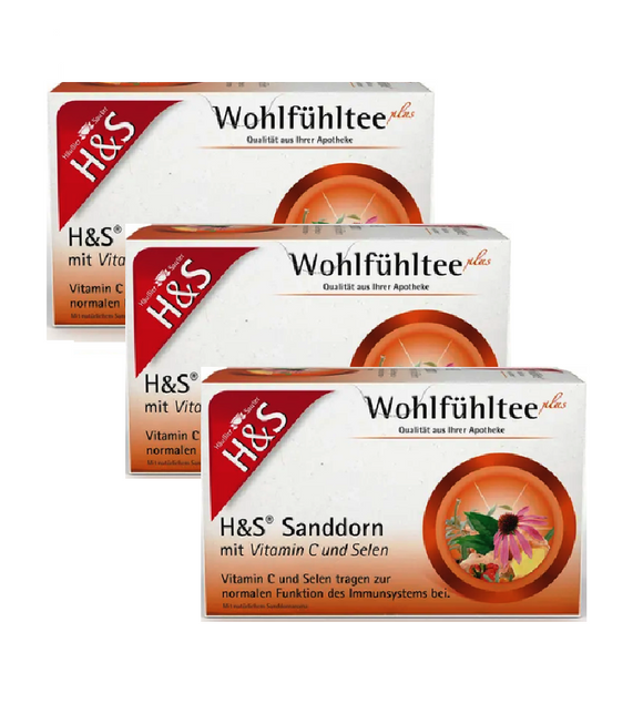 3xPack H&S Sea Buckthorn with Vitamin C and Selenium Herbal Tea - 150 g