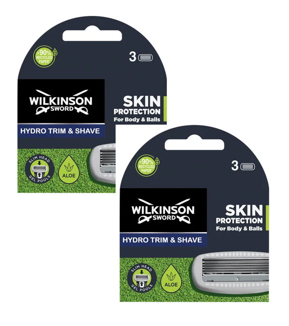 2xPack WILKINSON Sword Hydro Trim & Shave Razor Blades - 6 Pcs