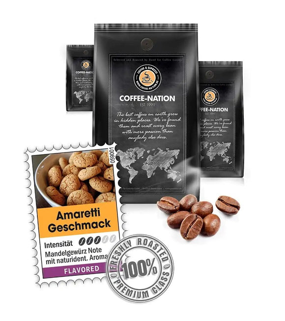 Coffee-Nation ITALIAN AMARETTINI - Coffee Beans or Ground - 500 to 1000 g