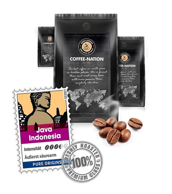 Coffee-Nation JAVA INDONESIA - Coffee Beans or Ground - 500 to 1000 g