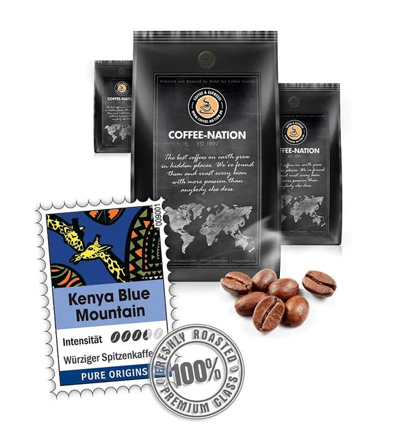 Coffee-Nation KENYA BLUE MOUNTAIN - Coffee Beans or Ground - 500 to 1000 g