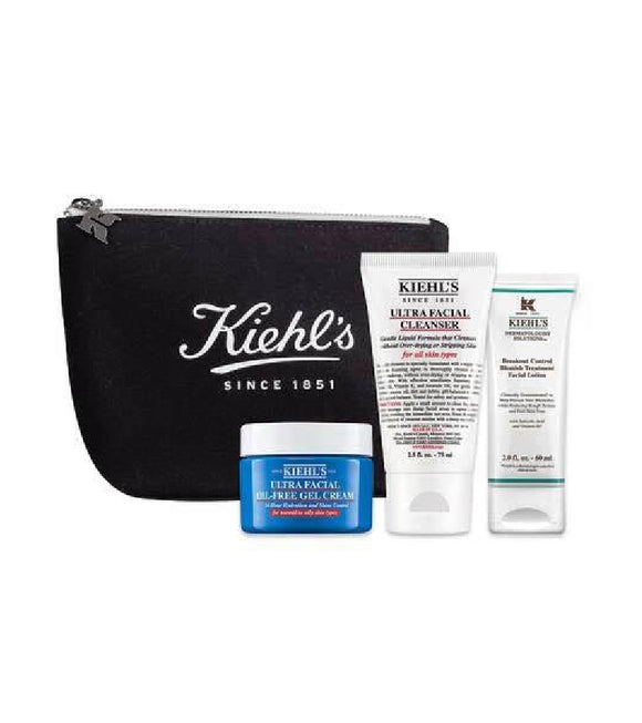 KIEHL'S Impure and Blemish-prone Skin Care Set + Cosmetic Bag