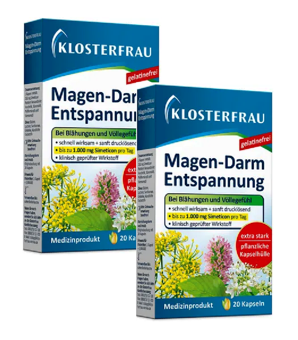 2xPack KLOSTERFRAU Gelatin-Free Gastrointestinal Relaxation Capsules - 40 Pcs