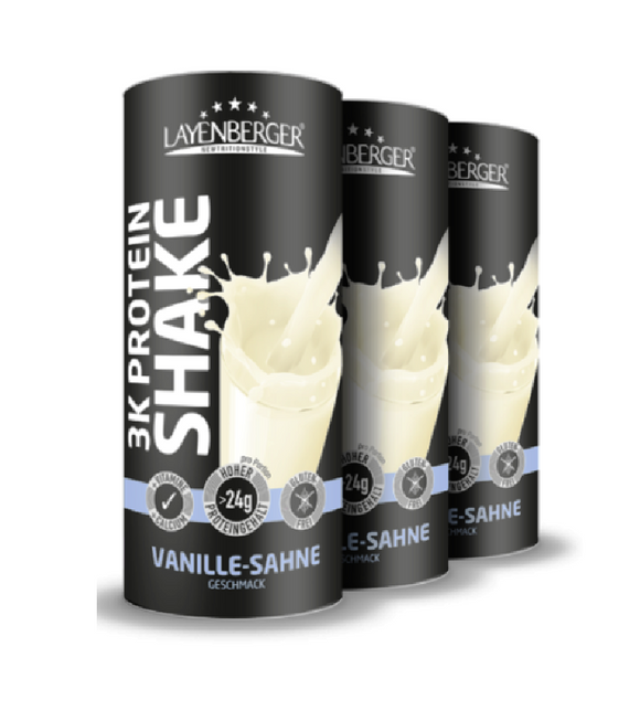 3xPack Layenberger3K PROTEIN SHAKE - Vanilla Cream - 1.10 kg