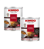 2xPack Kimbo Espresso Napoli Ground Coffee in Tin Cans - 500 g